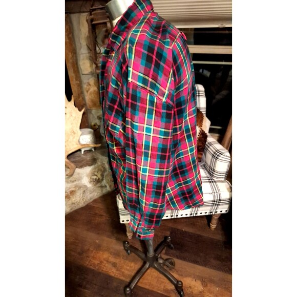 Women's Marsh Landing 100% Cotton Red Plaid Flannel Button Front Shirt Sz 12 - Picture 3 of 8